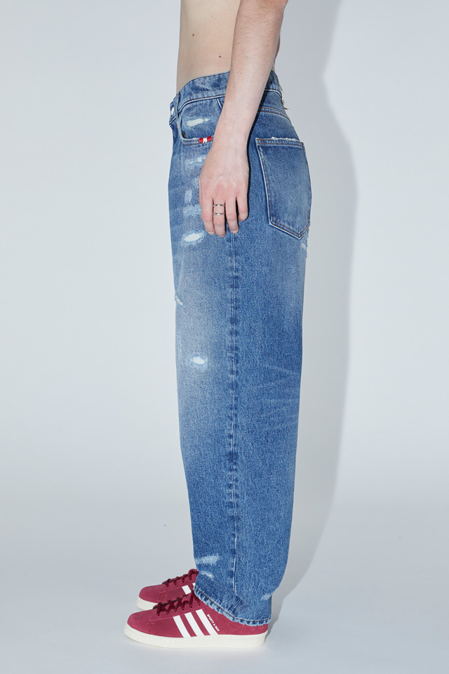 AMISH: JEANS BAGGY DENIM RIPPED