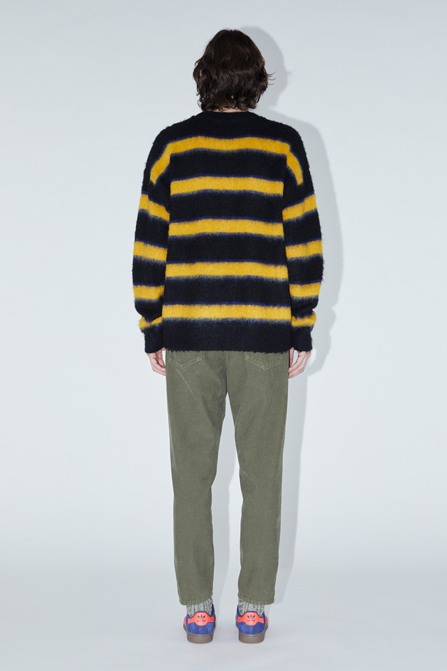 AMISH: STRIPED SWEATER IN BRUSHED MOHAIR