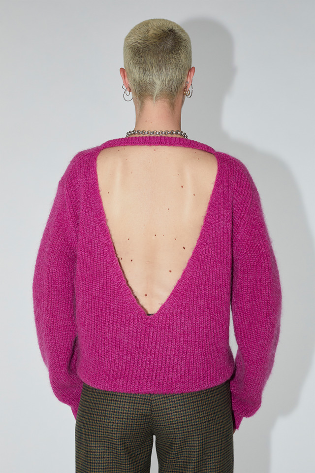 AMISH: PULLOVER GIROCOLLO IN MOHAIR CON CUT-OUT