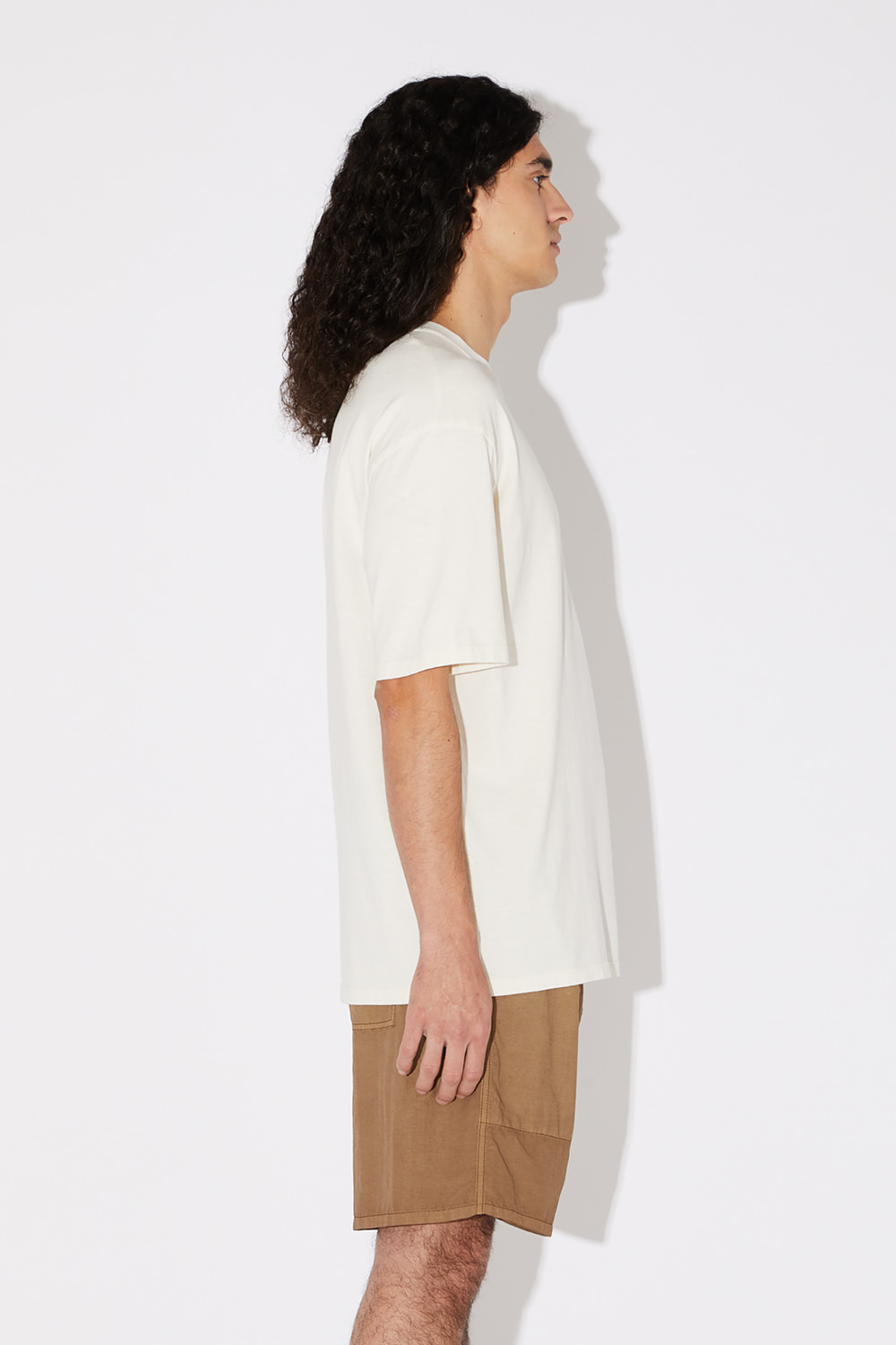 AMISH: CREW NECK T-SHIRT WITH MICRO LOGO