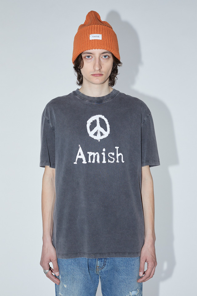 AMISH: PEACE PRINT CREW NECK T-SHIRT