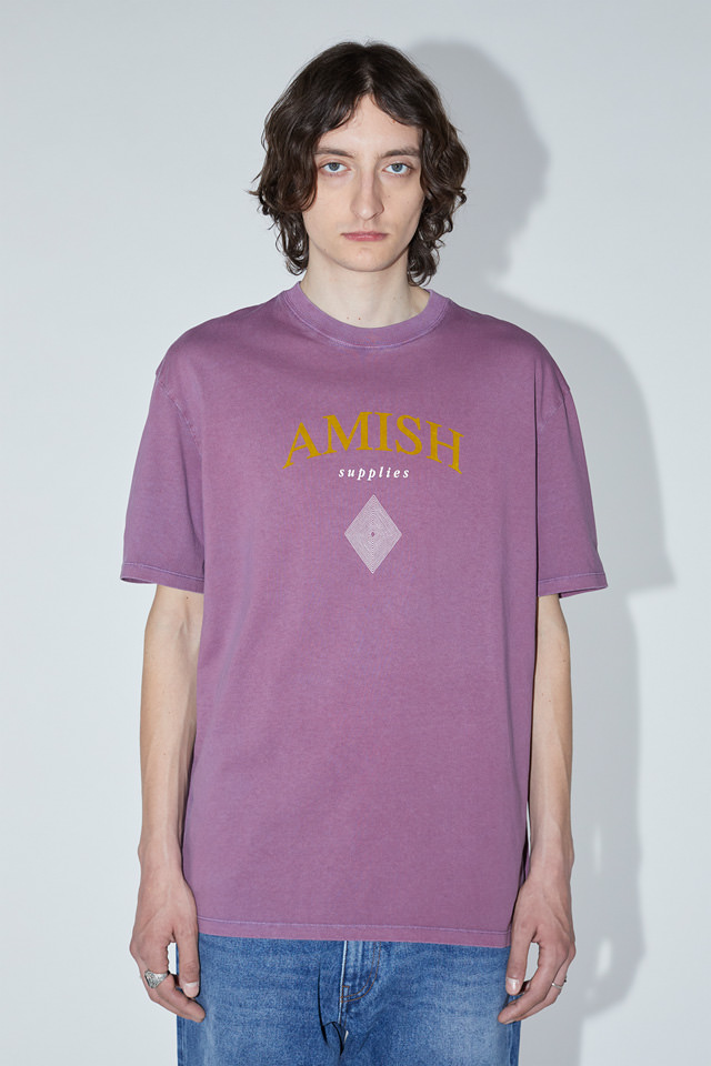 AMISH: CREW NECK T-SHIRT IN JERSEY