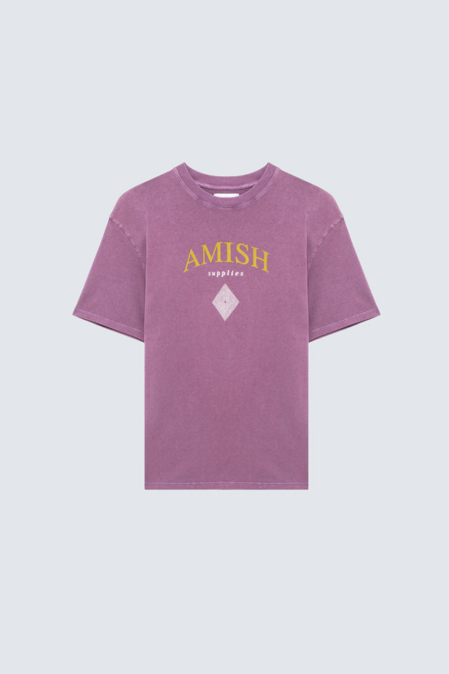 AMISH: CREW NECK T-SHIRT IN JERSEY