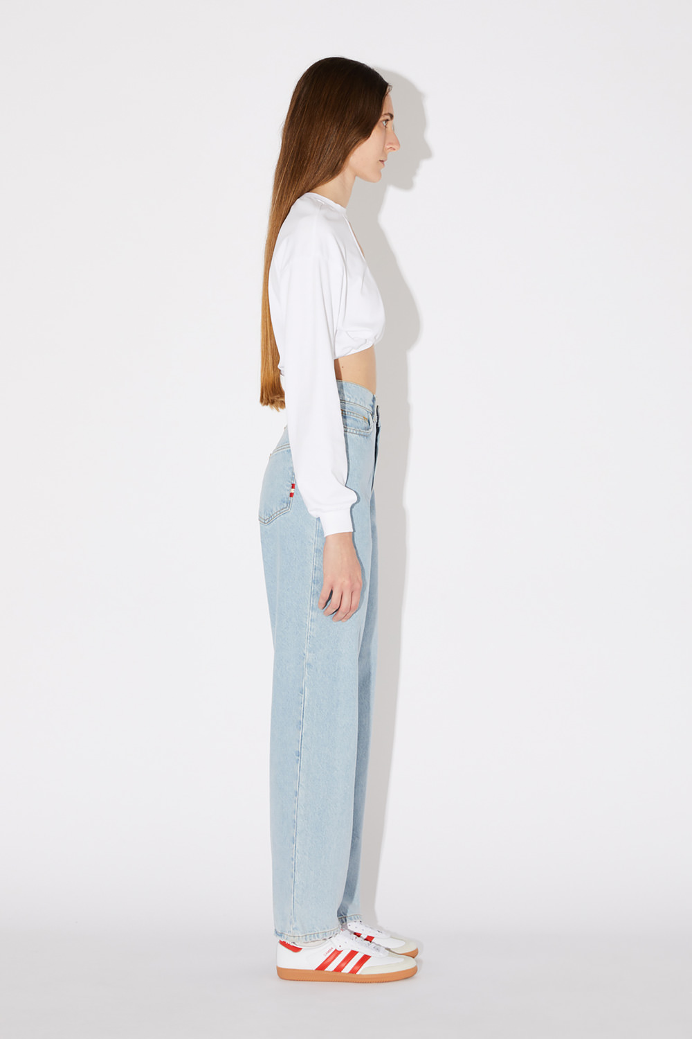 AMISH: CROPPED TOP IN JERSEY WITH CUT-OUT